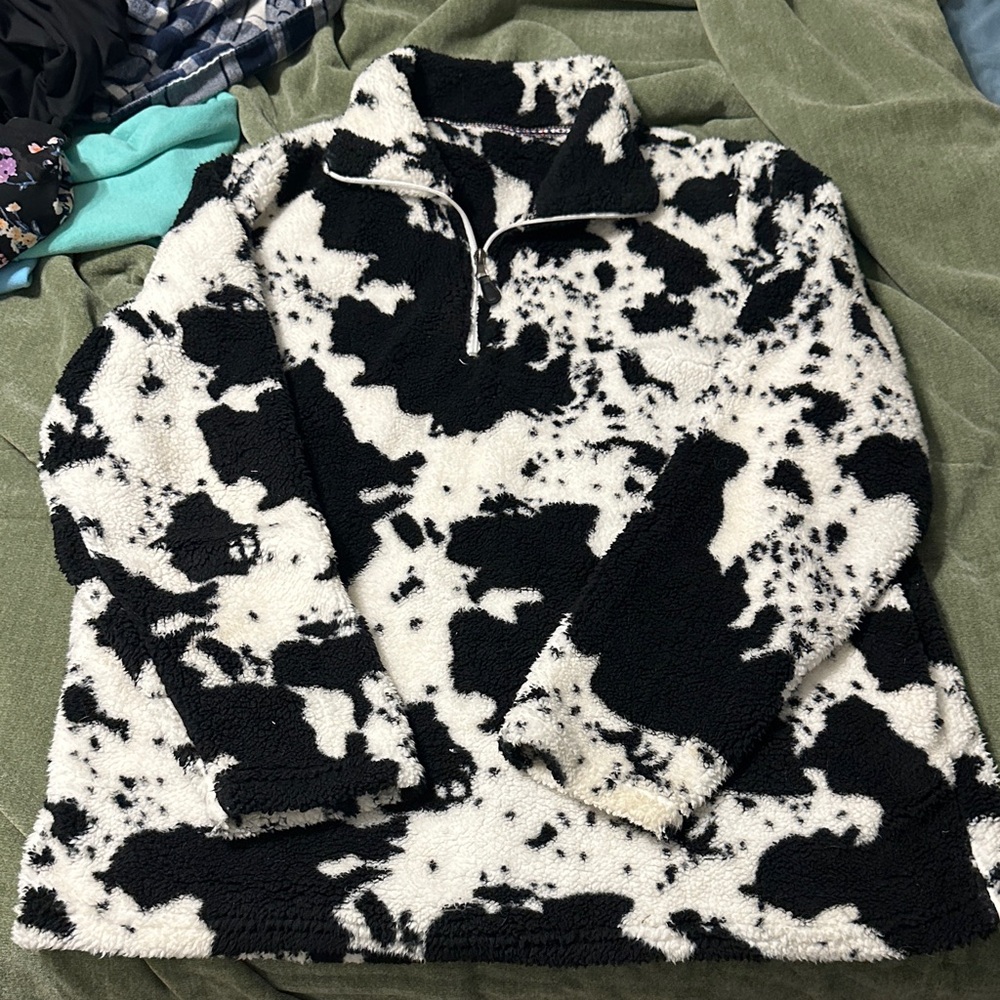 Monochrome Cow Print Women's Hoodie